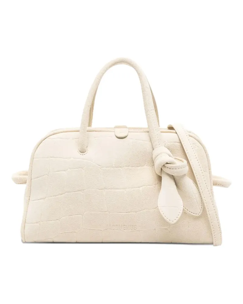 Jacquemus small Turismo crocodile-effect tote bag - Nude Nude