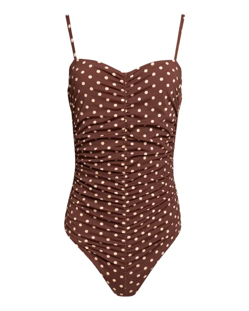 Weili Zheng polka-dot swimsuit - Braun Braun