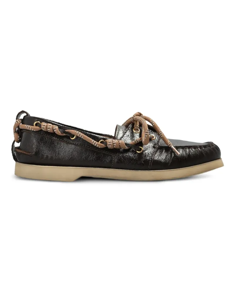 Golden Goose Cruise loafer in glossy dark brown leather - Braun Braun