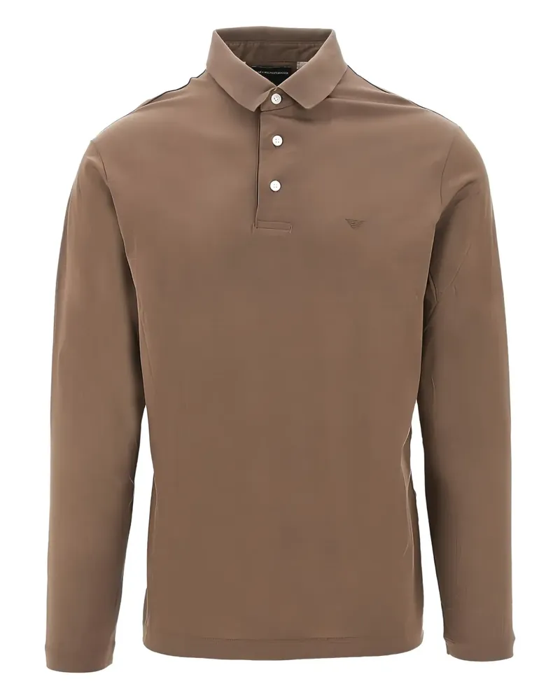Emporio Armani Poloshirt mit Logo-Stickerei - Braun Braun