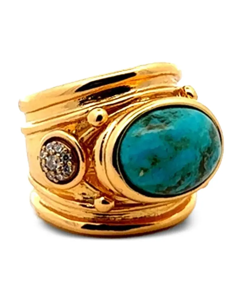 Gas Bijoux Simone Ring mit Türkis und Zirkon - Grün Grün