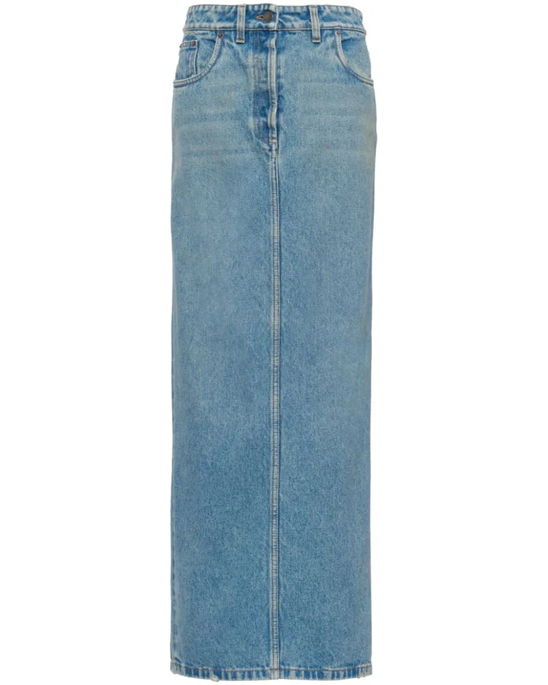 Prada Maxirock mit Logo - Blau Blau