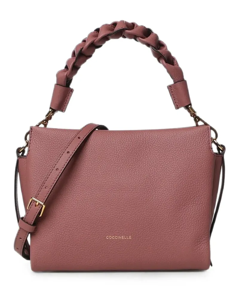 Coccinelle Kleine Boheme Schultertasche mit Flechtriemen - Rosa Rosa