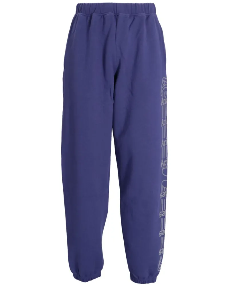 Aries Jogginghose mit Column-Print Blau