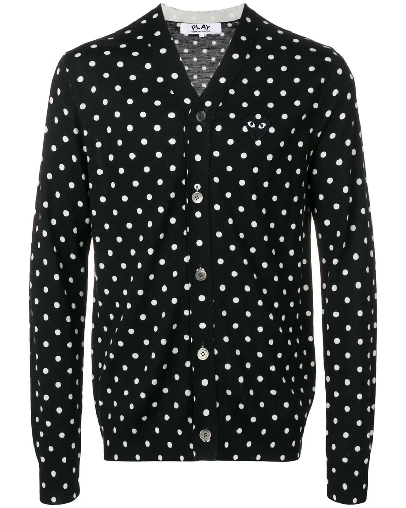 Comme des Garçons Gepunkteter Cardigan mit Logo - Schwarz Schwarz