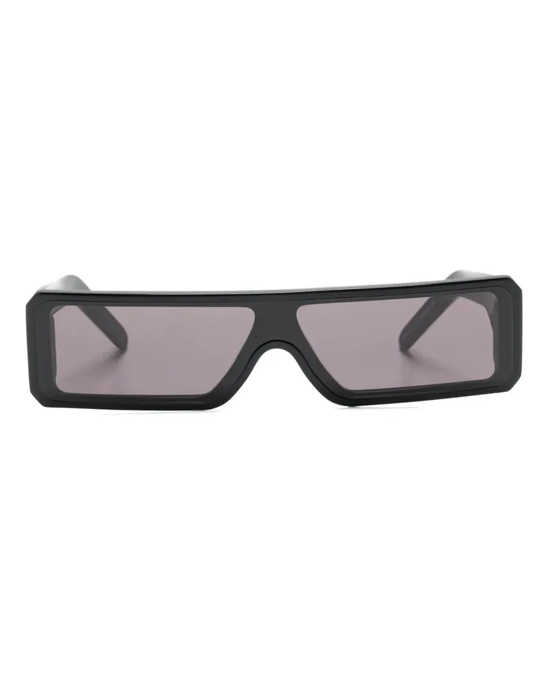 Rick Owens Sonnenbrille mit eckigem Gestell - Schwarz Schwarz