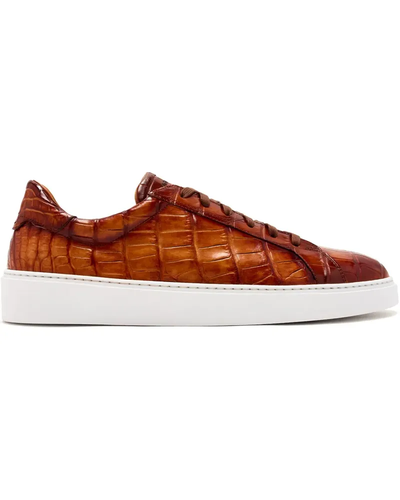 Magnanni Sneakers mit Kroko-Prägung - Braun Braun