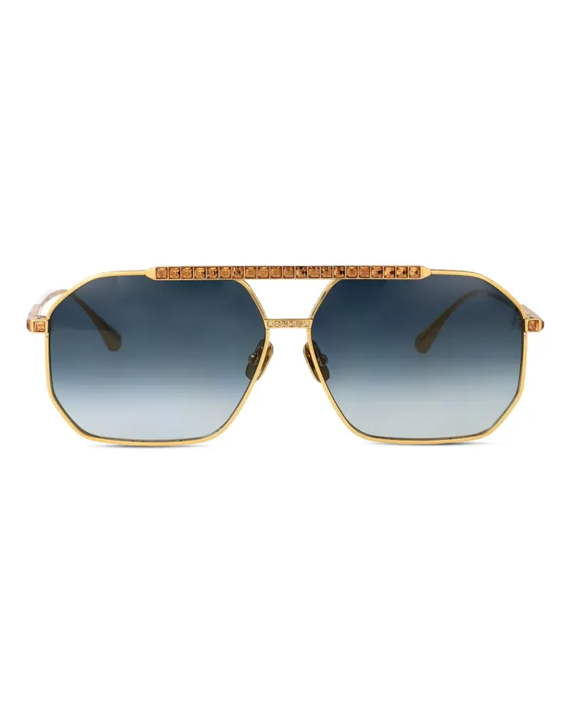 Anna-Karin Karlsson Geometrische Le Boss 2.0 Sonnenbrille mit Kristallen - Gold Gold