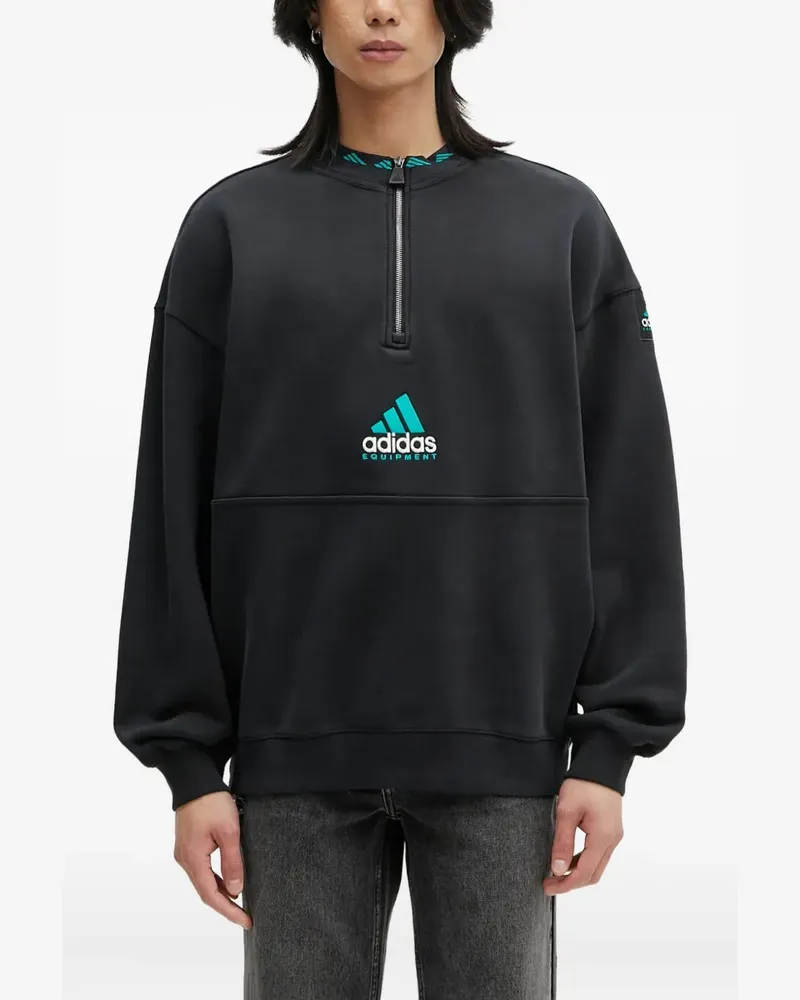 adidas EQT Sweatshirt mit kurzem Reißverschluss - Schwarz Schwarz