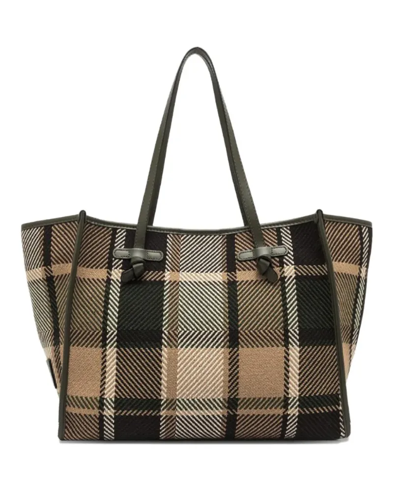 Gianni Chiarini two-tone plaid marcella tote bag - Nude Nude