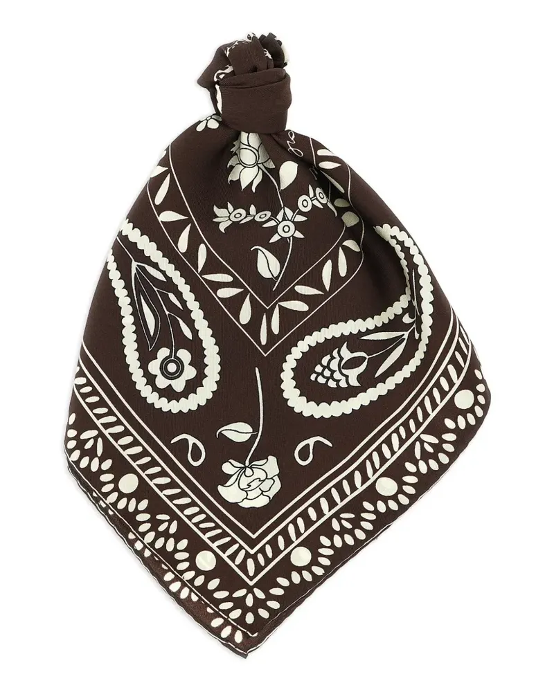 Alberto Biani patterned silk scarf - Braun Braun