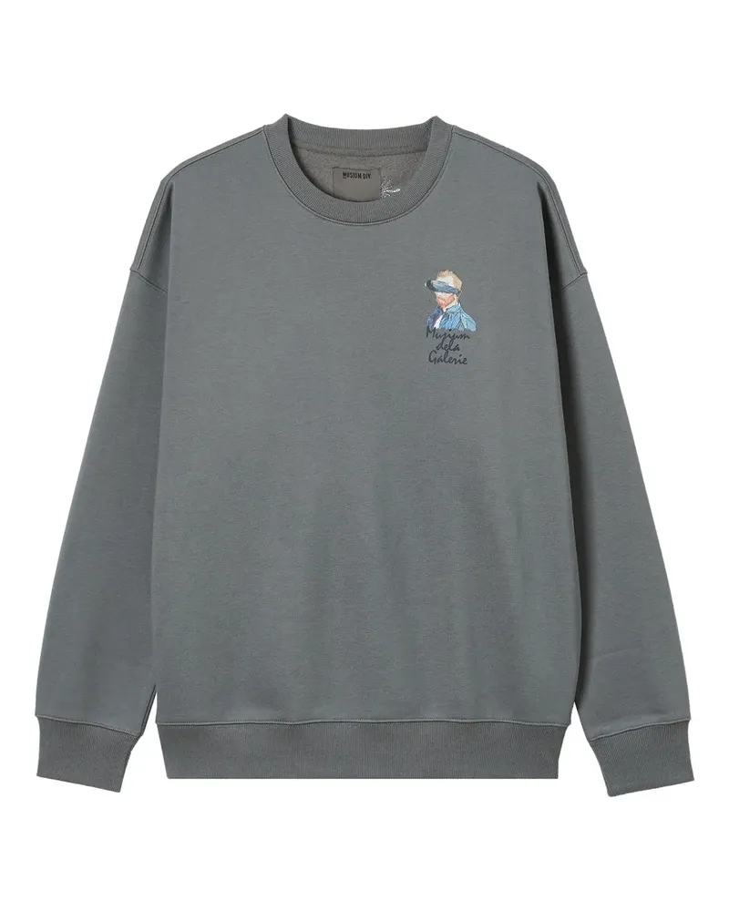 Musium Div. embroidered crew-neck sweatshirt - Grau Grau