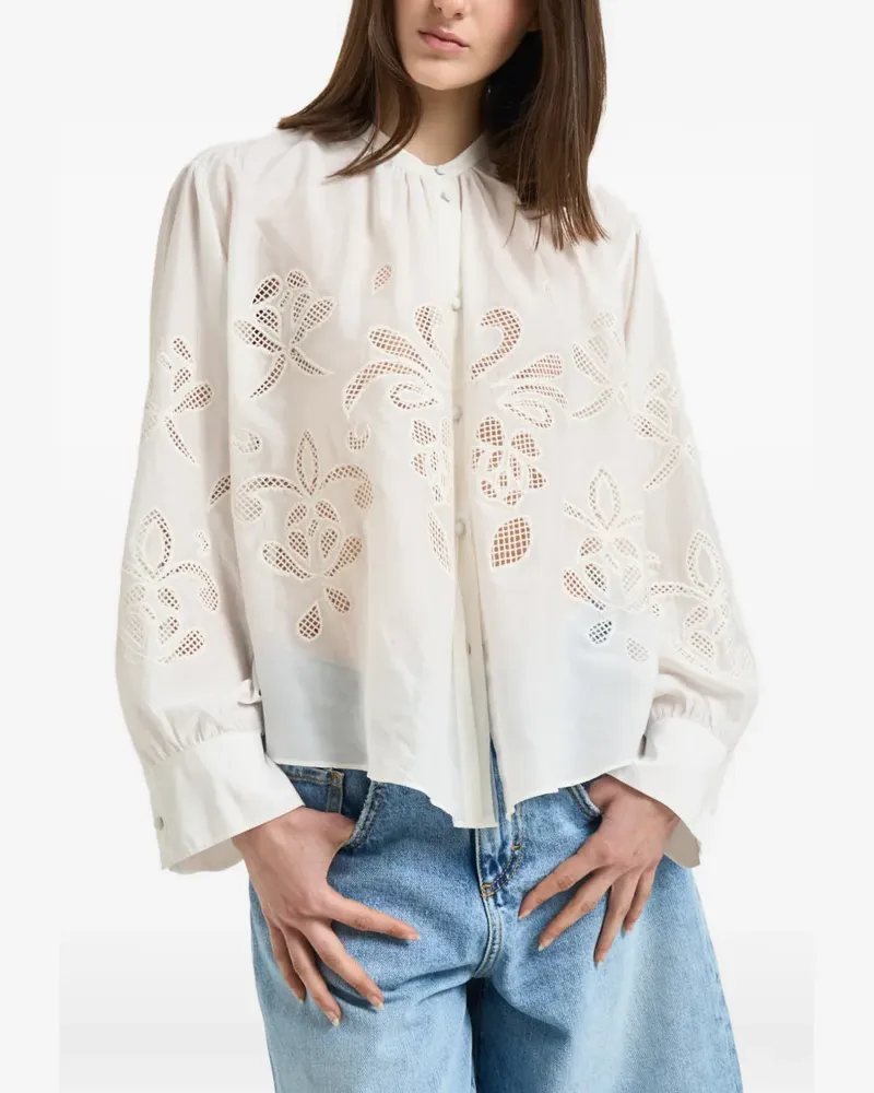 forte_forte floral-detail blouse - Weiß Weiß