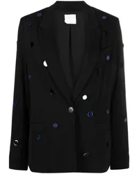 forte_forte Blazer mit Spiegelapplikationen Schwarz