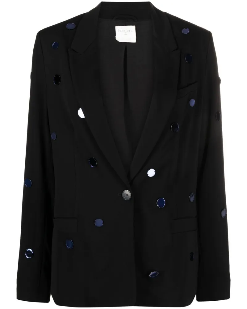 forte_forte Blazer mit Spiegelapplikationen Schwarz