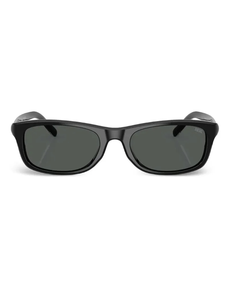 Diesel Sonnenbrille mit eckigem Gestell - Schwarz Schwarz