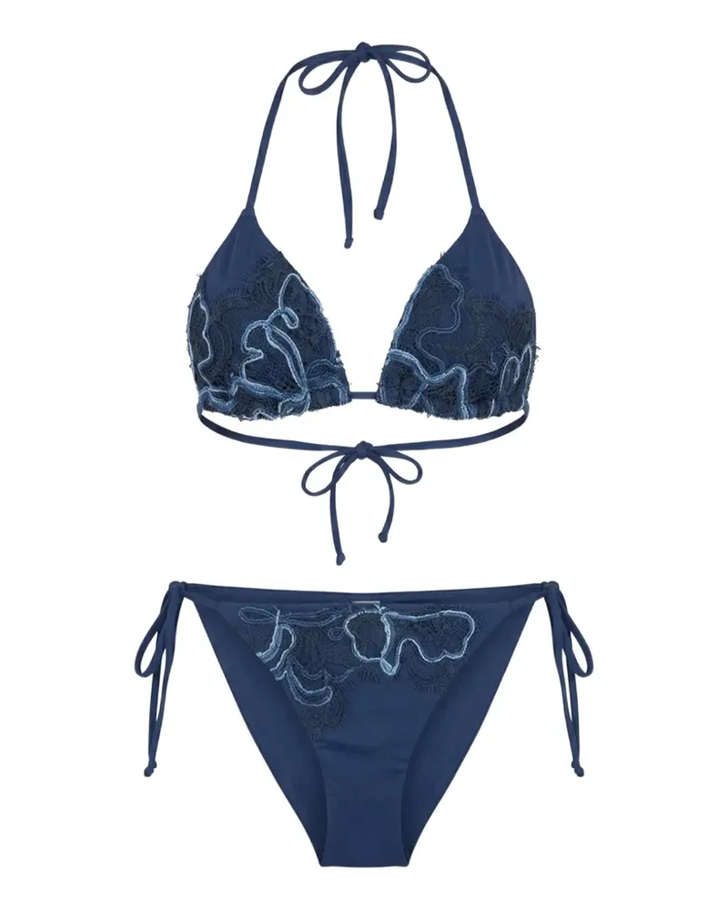 Ermanno Scervino lace-embroidered bikini - Blau Blau