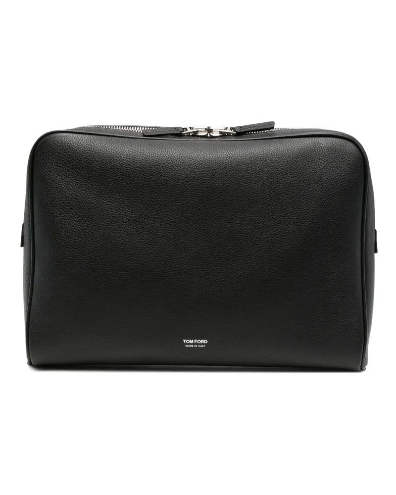 Tom Ford Laptoptasche aus gekörntem Leder - Schwarz Schwarz