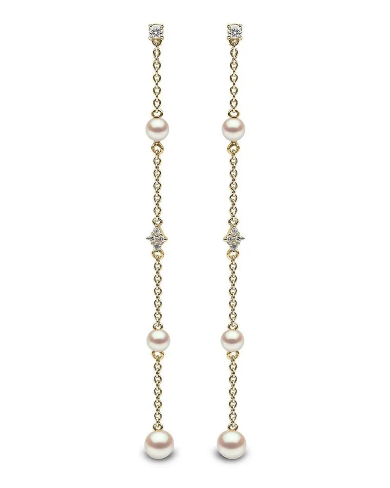 YOKO London 18kt Gelbgoldohrringe mit Süßwasserperlen und Diamanten Gold