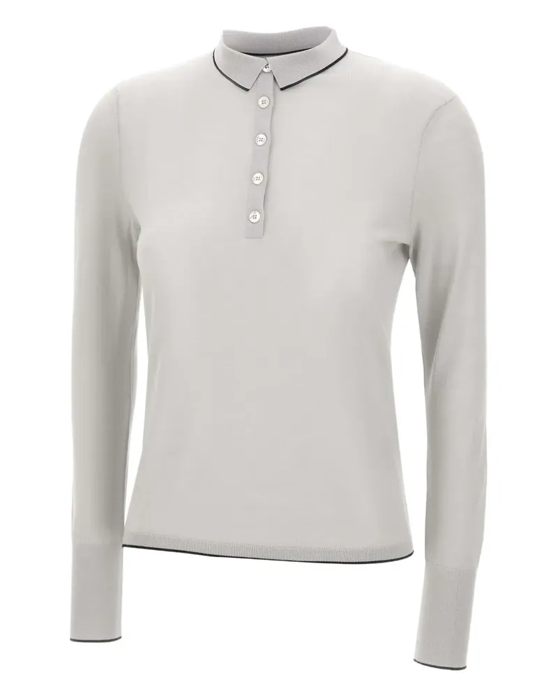 Eleventy wool polo top - Grau Grau