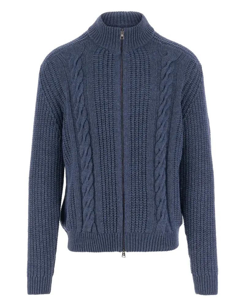 Tagliatore Cardigan mit Zopfmuster - Blau Blau