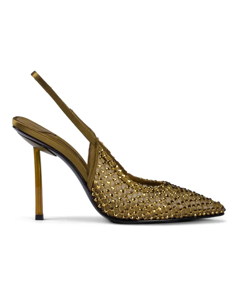 Le Silla Gilda Slingback-Pumps mit Kristallen 110mm - Grün Grün
