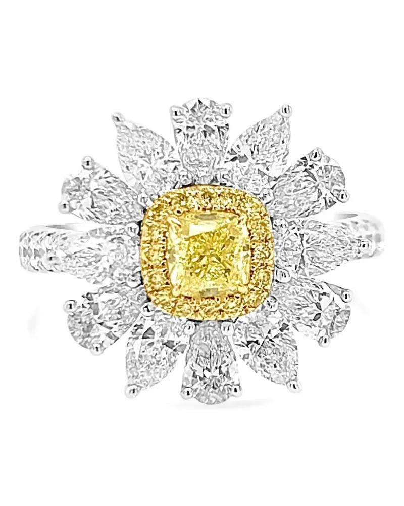 HYT Jewelry 18kt Gelb- und Weißgoldring mit Diamant - Silber Silber