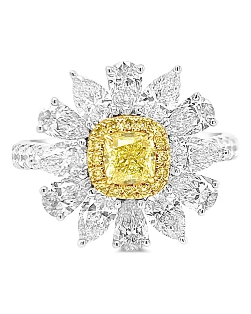 HYT Jewelry 18kt Gelb- und Weißgoldring mit Diamant - Silber Silber