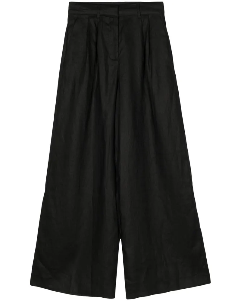 STAUD Weite Sasha Leinenhose - Schwarz Schwarz