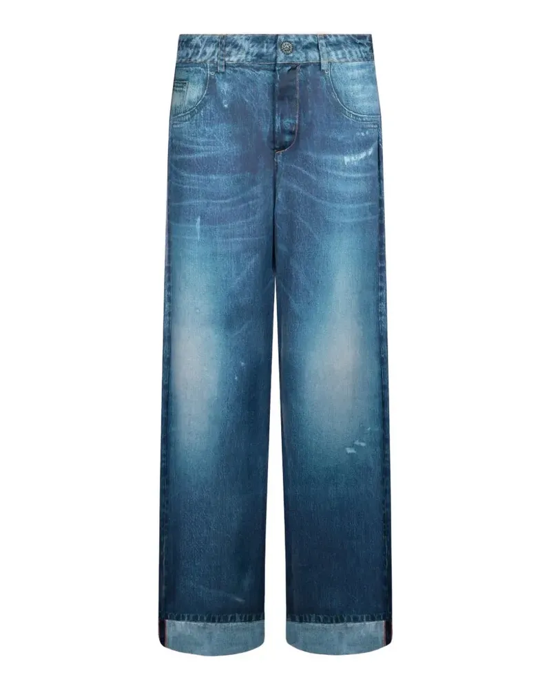 Liu Jo Hose mit Digital-Print - Blau Blau