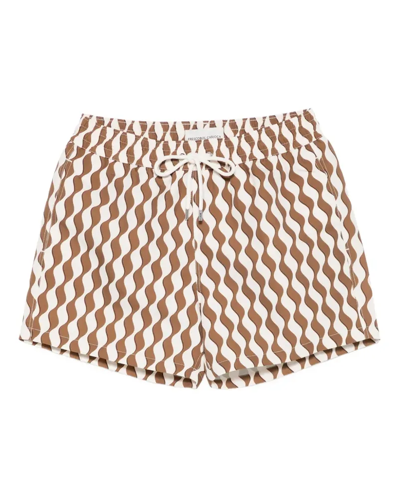 Frescobol Carioca Rio wave-print swim shorts - Braun Braun