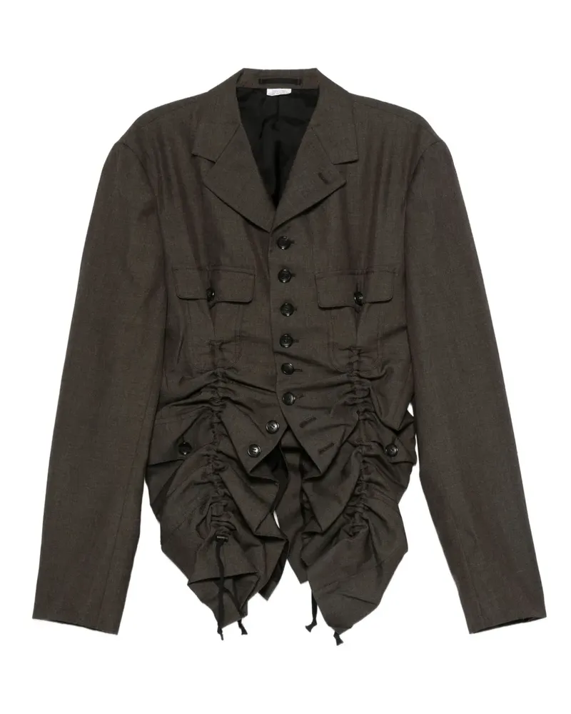 Comme des Garçons Geraffte Gabardine-Jacke - Grün Grün