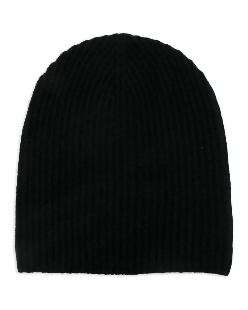 ALLUDE Gerippte Beanie - Schwarz Schwarz