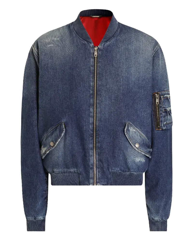 Dolce & Gabbana Jeans-Bomberjacke mit Reißverschluss - Blau Blau
