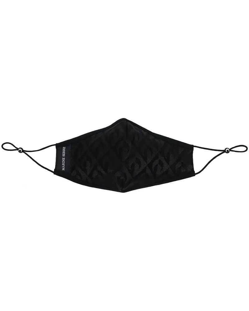 Marine Serre Mundschutzmaske mit Logo - Schwarz Schwarz