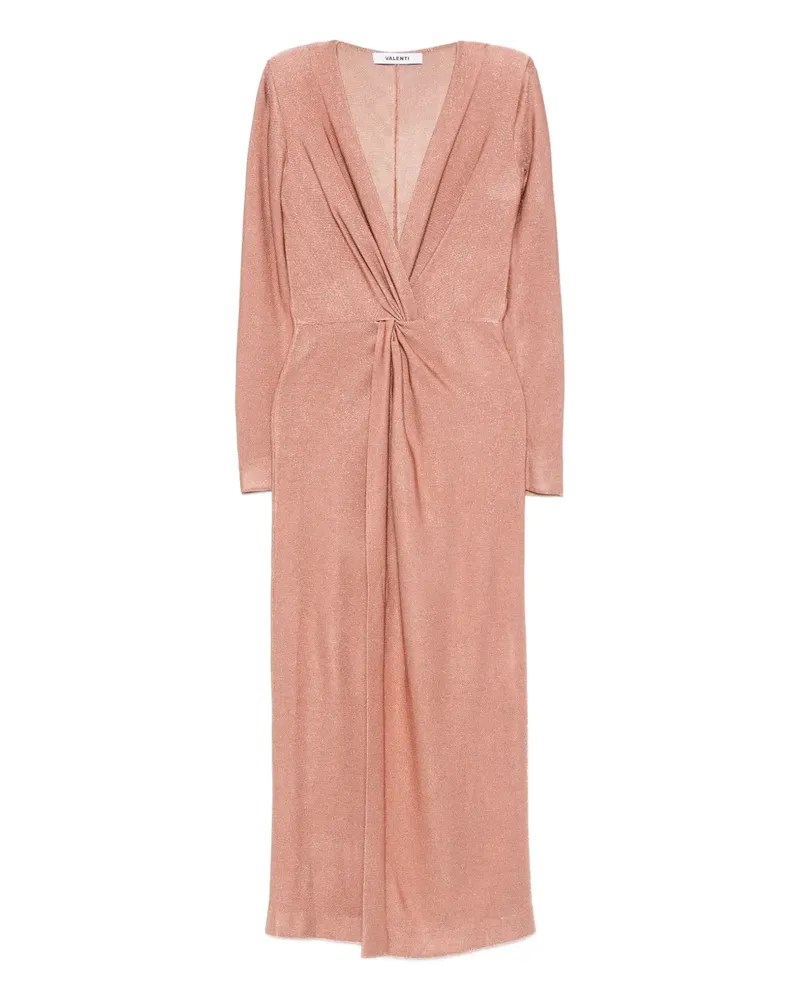 Antonino Valenti Glitter-Midikleid mit Twist-Front - Rosa Rosa
