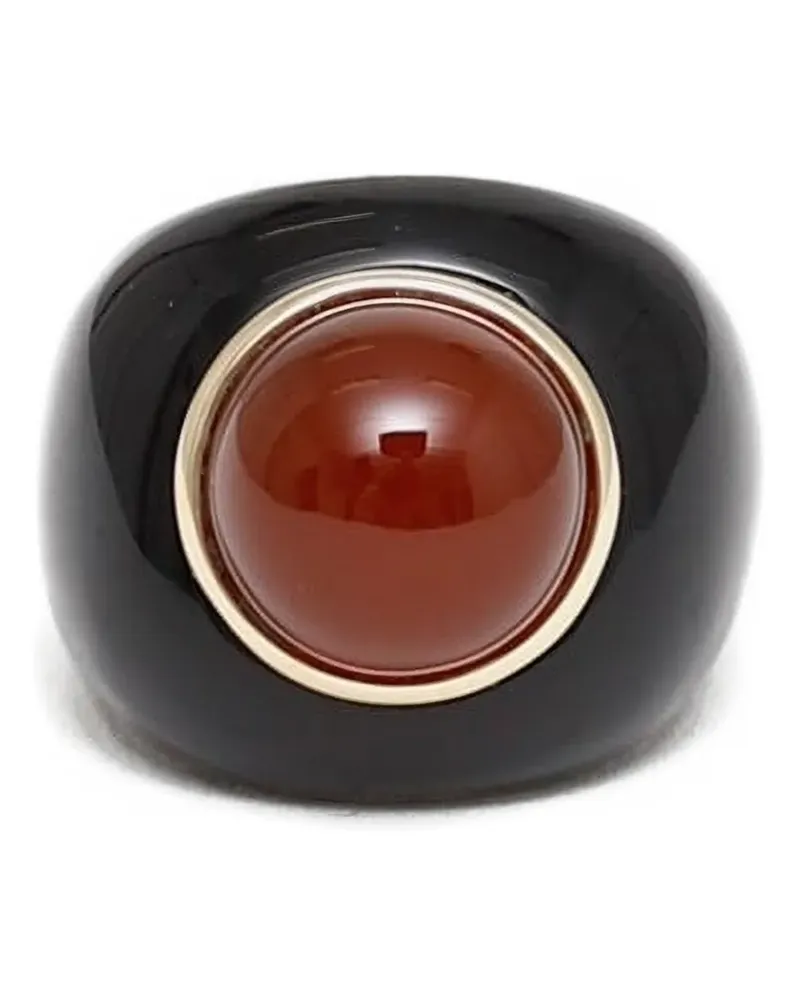 Sophie Buhai Moon carnelian onyx ring - Schwarz Schwarz