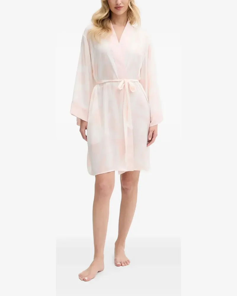 DKNY cloud-print belted robe - Weiß Weiß