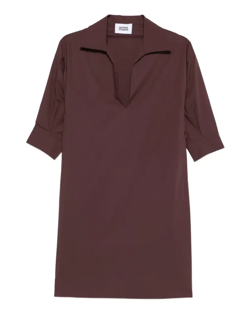Alpha Studio polo-collar mini dress - Braun Braun