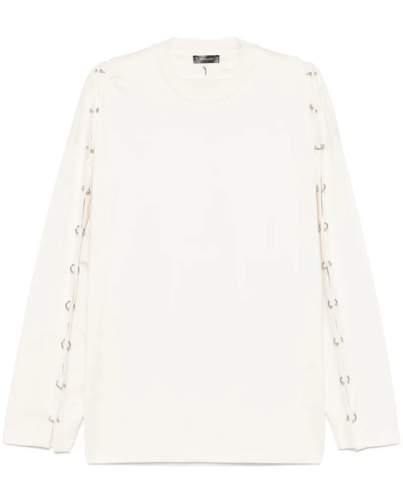 Thierry Mugler T-Shirt mit Piercing - Weiß Weiß