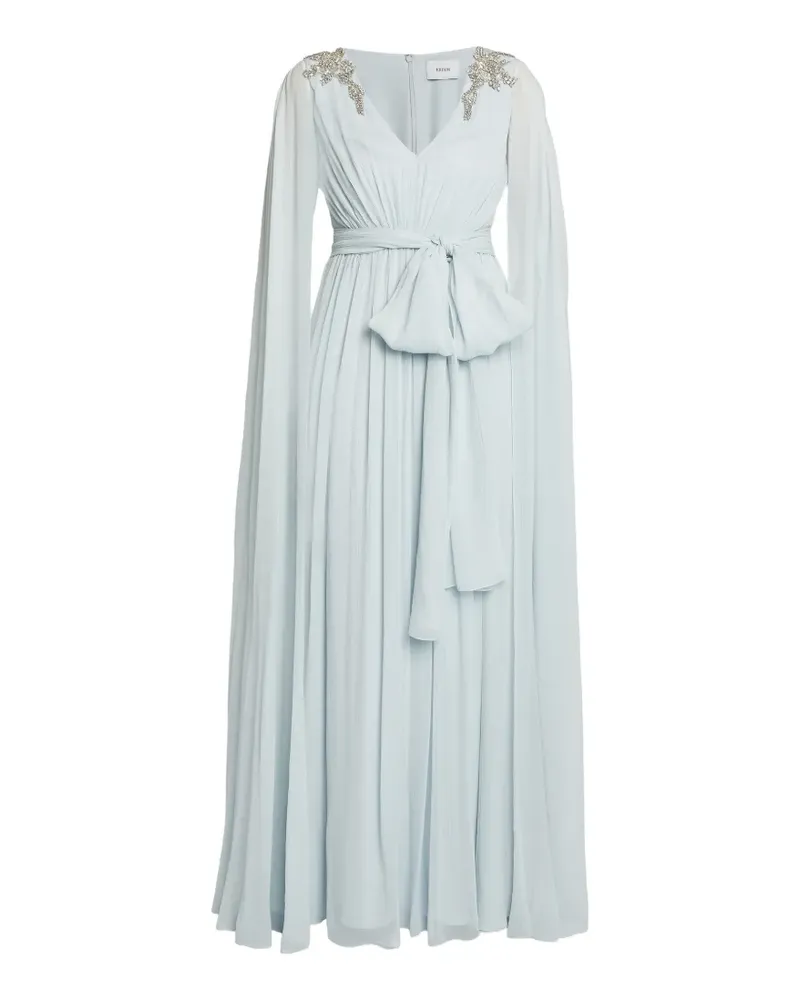 Erdem embellished V-neck cape gown dress - Blau Blau