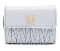 Miu Miu Portemonnaie aus Matelassé-Leder Grau