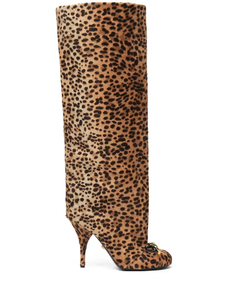 Versace Kniehohe Opera Bow Stiefel 105mm - Nude Nude
