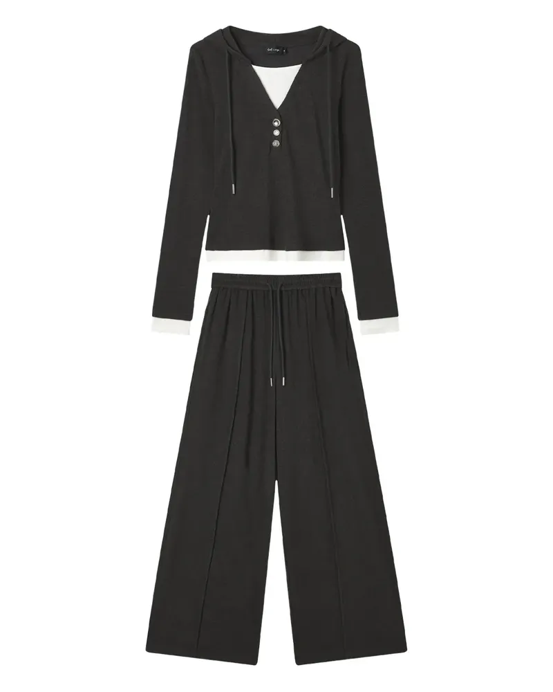 Tout a Coup drawstring trousers and top set - Grau Grau