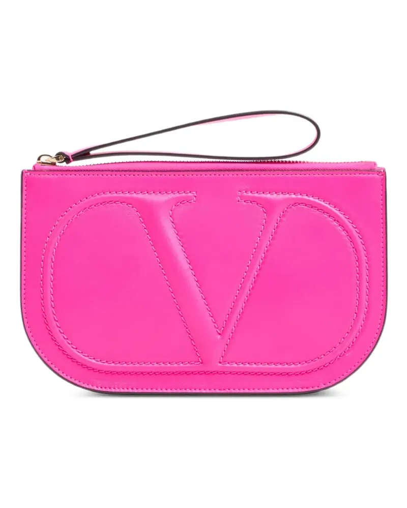 Valentino Garavani VLogo Walk Tasche aus Nappaleder - Rosa Rosa