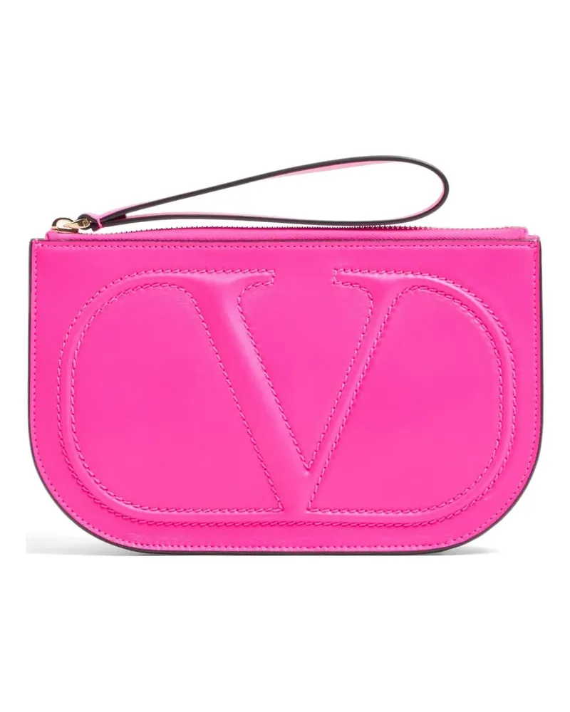 Valentino Garavani VLogo Walk Tasche aus Nappaleder - Rosa Rosa