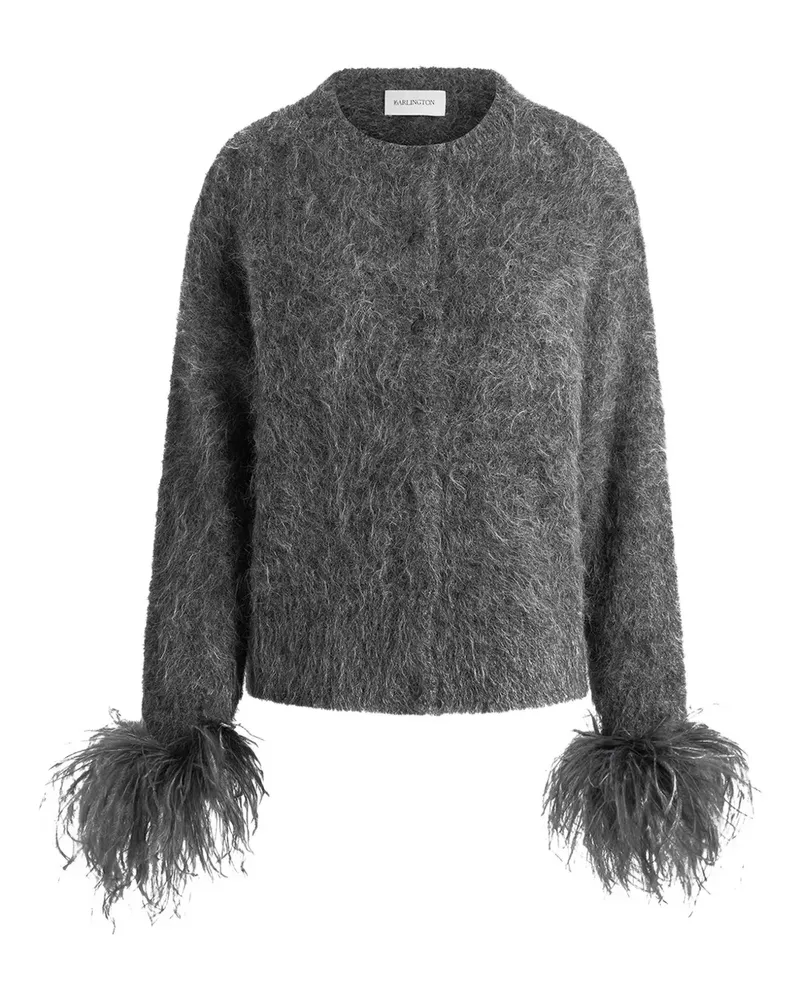 16ARLINGTON Alena Strick mit Federbesatz - Grau Grau