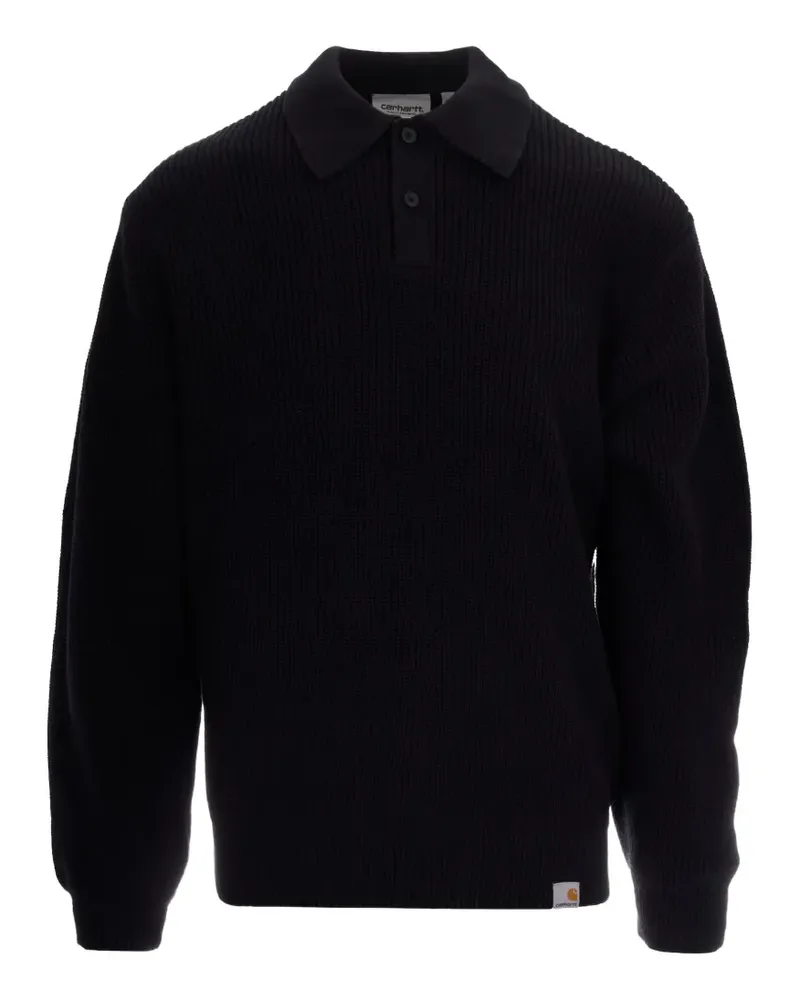 Carhartt WIP Miles long-sleeved polo shirt - Schwarz Schwarz