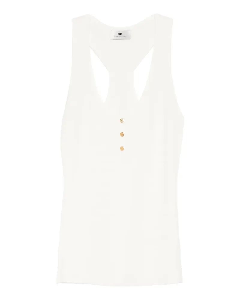 Elisabetta Franchi button rib top - Nude Nude