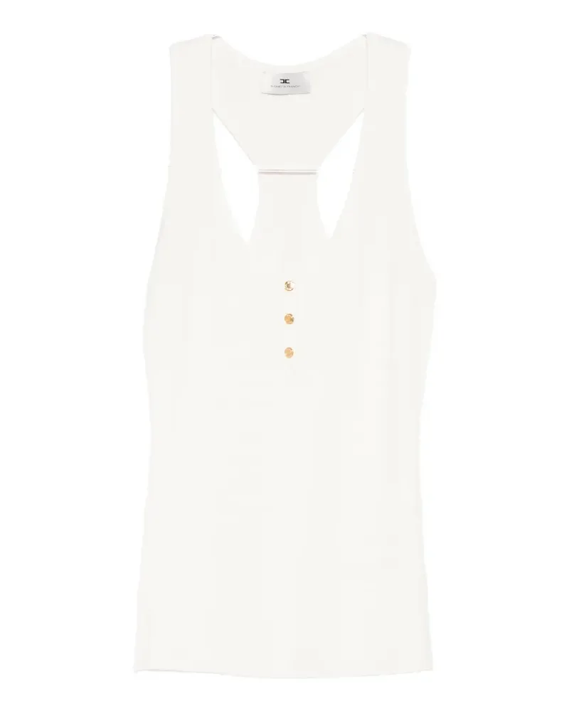 Elisabetta Franchi button rib top - Nude Nude